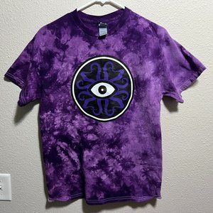 Men's AEW Dark Order - Eye Logo (TOP ROPE TUESDAY) Tye Dye T-Shirt Size M PURPLE